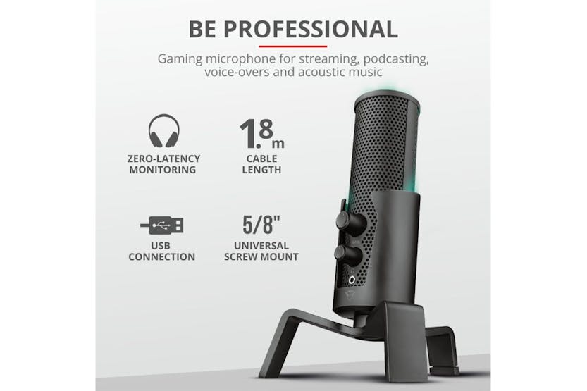 Trust GXT 258 Fyru USB 4-in-1 Streaming Microphone | 23465 Trust GXT 258 Fyru USB 4-in-1 Streaming Microphone | 23465