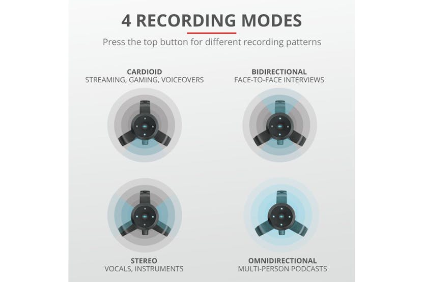 Trust GXT 258 Fyru USB 4-in-1 Streaming Microphone | 23465 Trust GXT 258 Fyru USB 4-in-1 Streaming Microphone | 23465