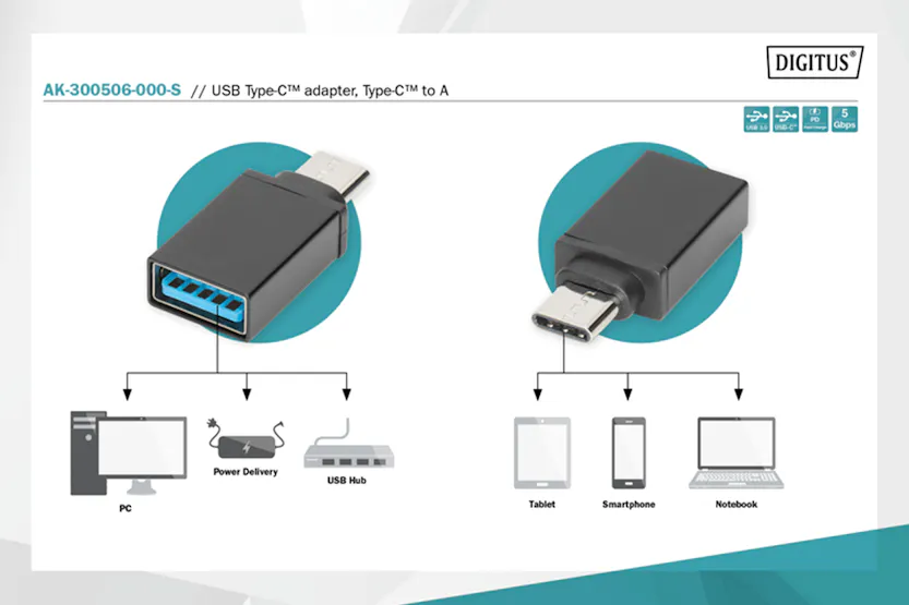 Digitus USB Type-C to Type-A Adaptor Digitus USB Type-C to Type-A Adaptor