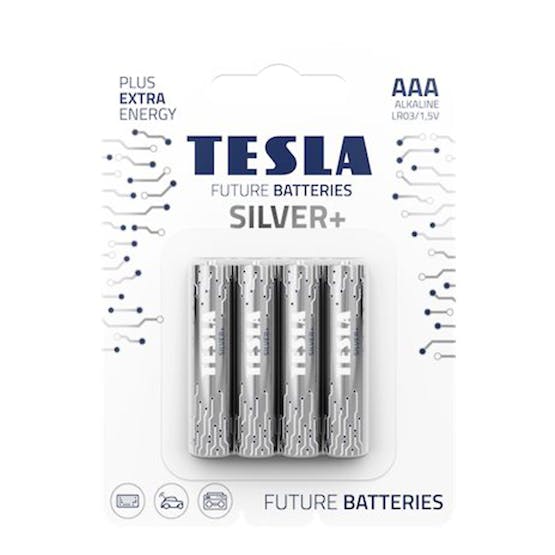 Tesla Silver+ AAA Battery | 4 Pcs of Pack Tesla Silver+ AAA Battery | 4 Pcs of Pack