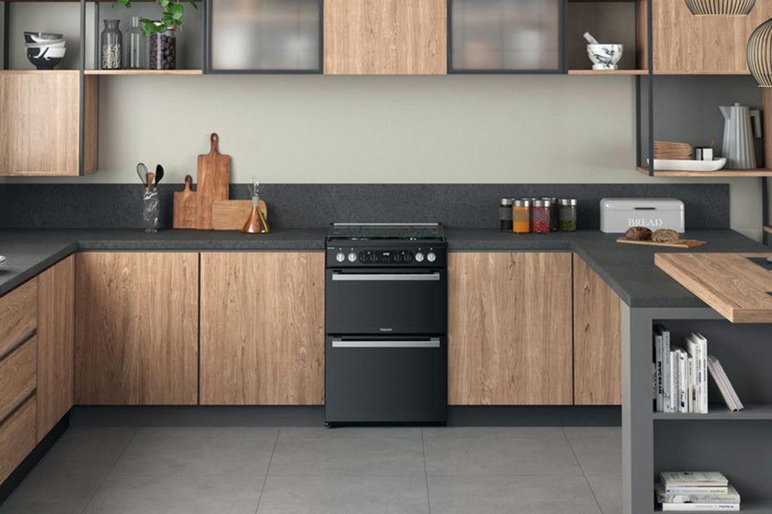 Hotpoint 60cm Electric Cooker with Double Oven | HDM67G8CCBUK