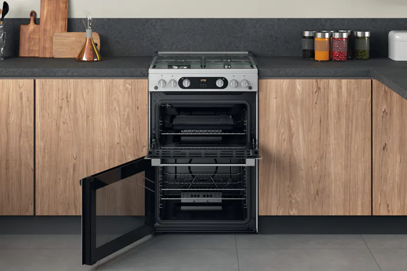 Hotpoint 60cm Gas Cooker | HDM67G0C2CXU | Inox Hotpoint 60cm Gas Cooker | HDM67G0C2CXU | Inox