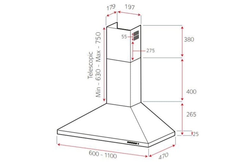 Luxair 100cm Premium Chimney Hood | LA-100-STD-BLK Luxair 100cm Premium Chimney Hood | LA-100-STD-BLK