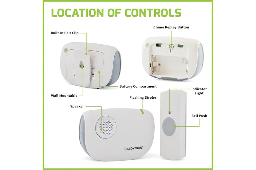 Lloytron MIP3 Ding Dong Battery Operated Door Chime Kit | White Lloytron MIP3 Ding Dong Battery Operated Door Chime Kit | White