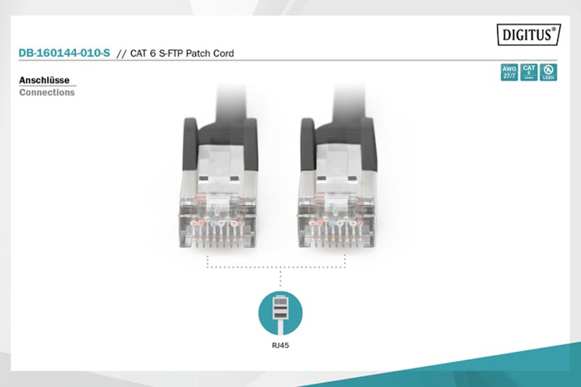 Digitus CAT 6 S-FTP Patch Cord | 1m Digitus CAT 6 S-FTP Patch Cord | 1m