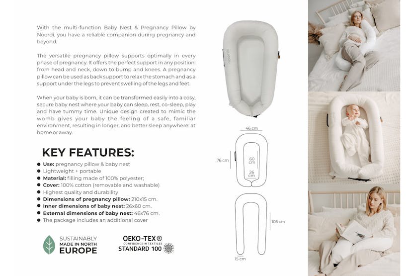 Noordi 2-in-1 Baby Nest | Mint Noordi 2-in-1 Baby Nest | Mint