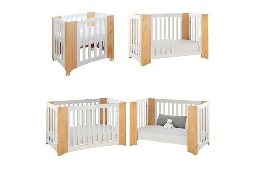 Cocoon Evoluer 4 in 1 Crib, Cot Bed, Toddler Bed & Sofa | White & Natural Cocoon Evoluer 4 in 1 Crib, Cot Bed, Toddler Bed & Sofa | White & Natural
