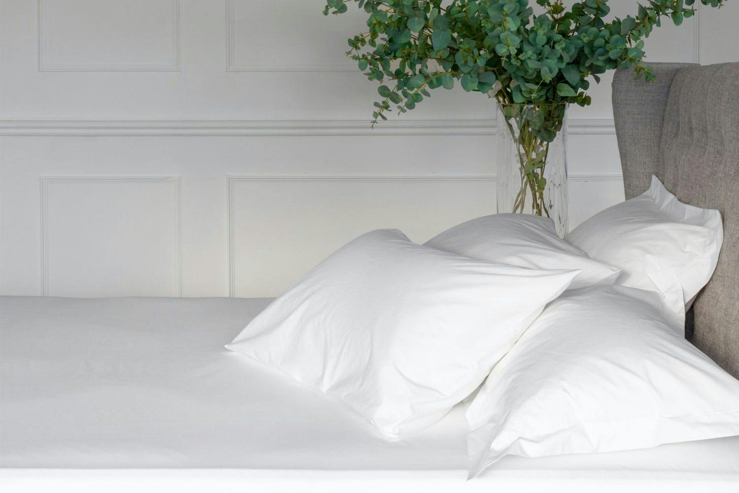 The Linen Room | 500tc Cotton Percale | White | Oxford Pillowcase | King