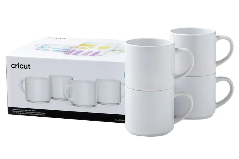 Cricut Stackable Ceramic Mug Blank | White | 4 Piece of Pack Cricut Stackable Ceramic Mug Blank | White | 4 Piece of Pack