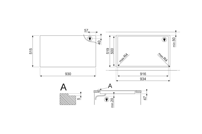 Smeg 90cm Linea Built-in Induction Hob | SIA1963DS | Silver Smeg 90cm Linea Built-in Induction Hob | SIA1963DS | Silver