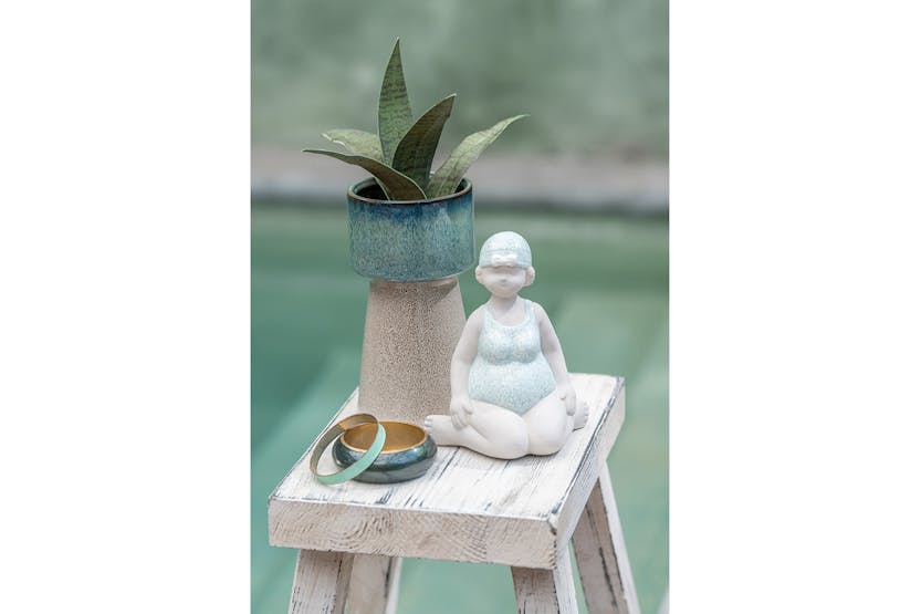 Lina Flower Pot | Ceramic Green | Large | 13.5 x 25 cm