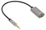 Manhattan Stereo Audio Aux Y-Splitter with Adapter Cable | Black