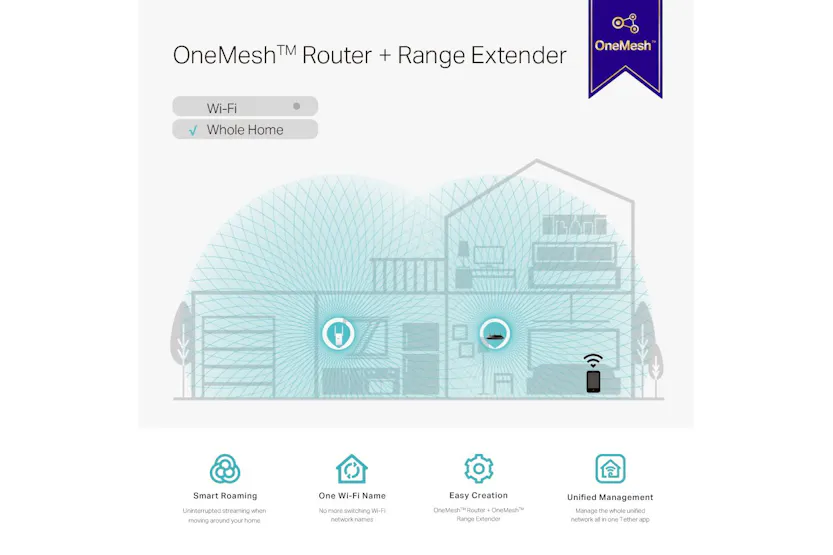 TP-Link AC1200 OneMesh Wi-Fi Range Extender TP-Link AC1200 OneMesh Wi-Fi Range Extender