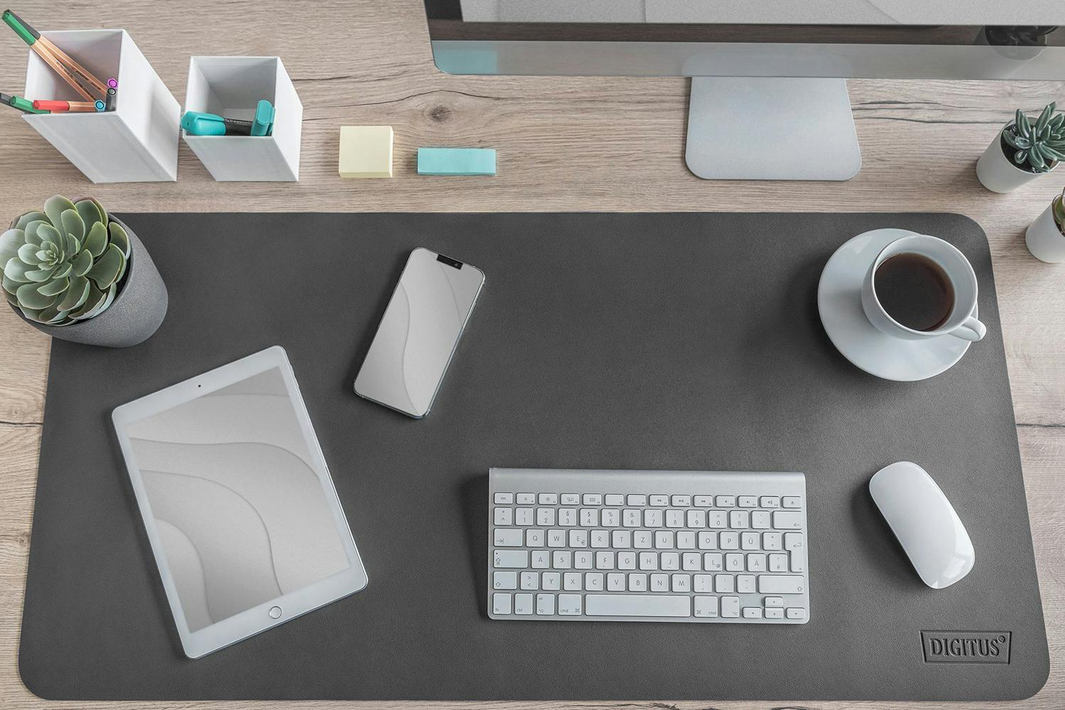 Digitus 90 x 43cm Desk Pad / Mouse Pad | Grey / Dark Grey
