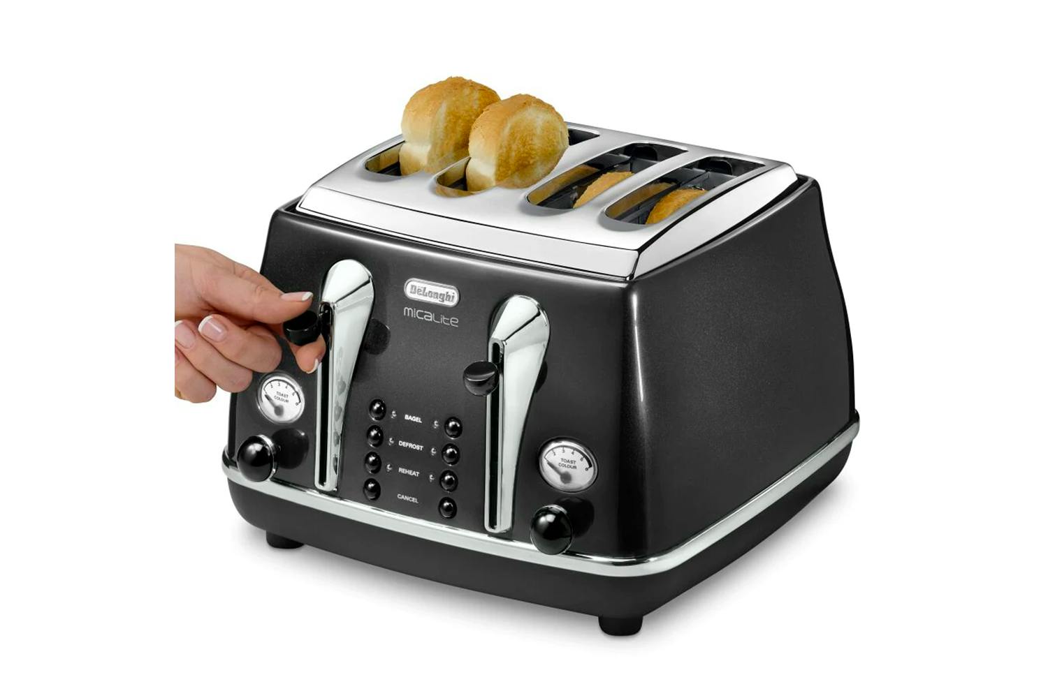 DeLonghi Icona Micalite 4 Slice Toaster | CTOM4003.BK | Black