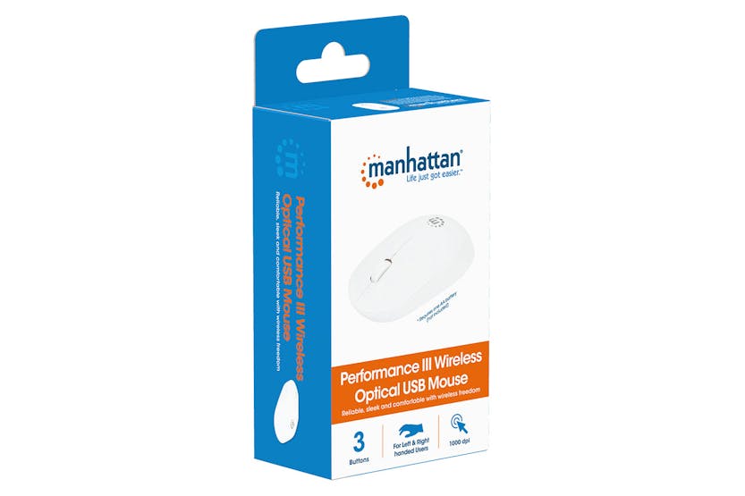 Manhattan Performance III Wireless Optical USB Mouse | White