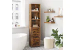 Vasagle Slim Storage Cabinet with Shelves | Rustic Brown Vasagle Slim Storage Cabinet with Shelves | Rustic Brown