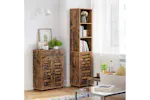 Vasagle Slim Storage Cabinet with Shelves | Rustic Brown Vasagle Slim Storage Cabinet with Shelves | Rustic Brown