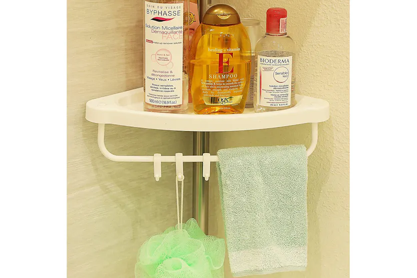 Songmics Tension Corner Shower Caddy | White & Silver Songmics Tension Corner Shower Caddy | White & Silver