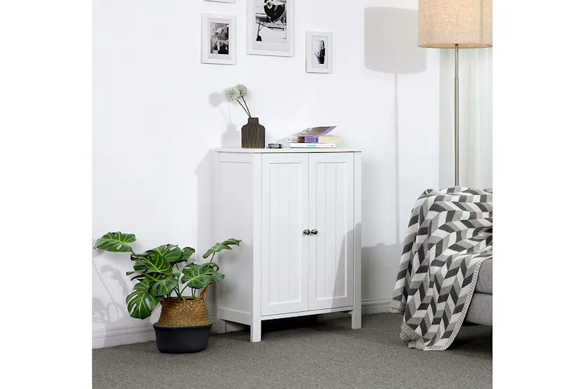 Vasagle Floorstanding Bathroom Storage Sideboard | White Vasagle Floorstanding Bathroom Storage Sideboard | White