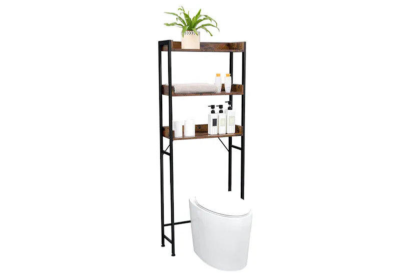 Vasagle Tall Bathroom Storage Shelf | Rustic Brown & Black Vasagle Tall Bathroom Storage Shelf | Rustic Brown & Black