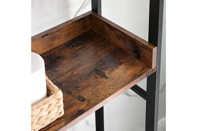 Vasagle Tall Bathroom Storage Shelf | Rustic Brown & Black Vasagle Tall Bathroom Storage Shelf | Rustic Brown & Black