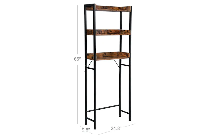 Vasagle Tall Bathroom Storage Shelf | Rustic Brown & Black Vasagle Tall Bathroom Storage Shelf | Rustic Brown & Black