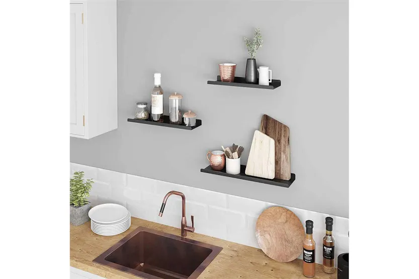 Songmics 3 Wall Shelves Set | Black Songmics 3 Wall Shelves Set | Black