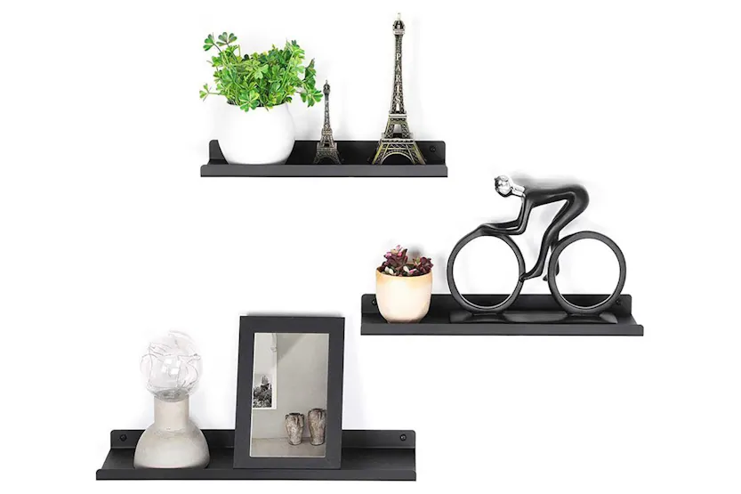 Songmics 3 Wall Shelves Set | Black Songmics 3 Wall Shelves Set | Black
