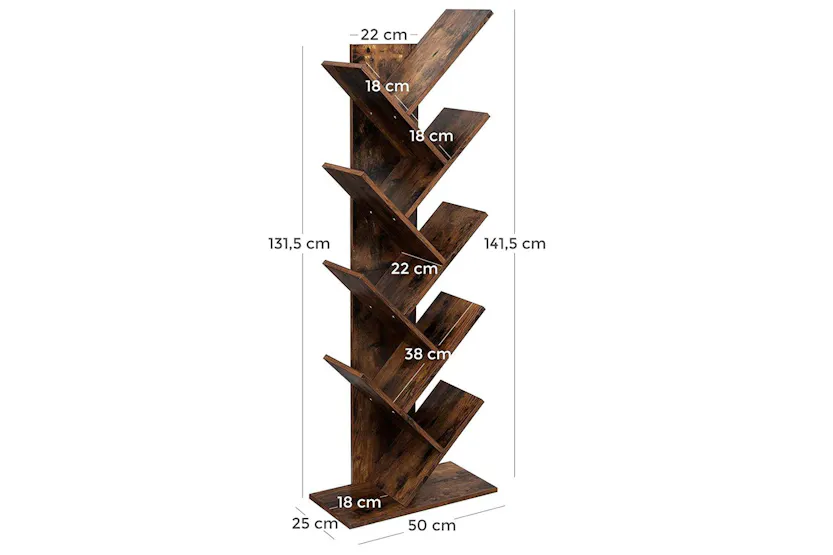 Vasagle Tree-shaped Standing Wooden Bookshelf | Rustic Brown Vasagle Tree-shaped Standing Wooden Bookshelf | Rustic Brown