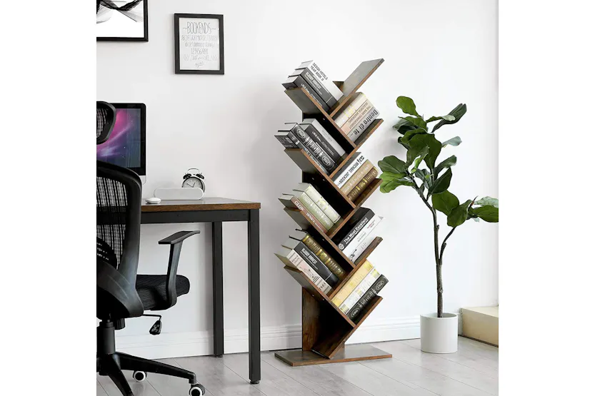Vasagle Tree-shaped Standing Wooden Bookshelf | Rustic Brown Vasagle Tree-shaped Standing Wooden Bookshelf | Rustic Brown