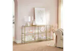 Vasagle 3 Tier Glass Console Sofa Table | Gold Vasagle 3 Tier Glass Console Sofa Table | Gold