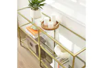 Vasagle 3 Tier Glass Console Sofa Table | Gold Vasagle 3 Tier Glass Console Sofa Table | Gold