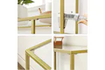 Vasagle 3 Tier Glass Console Sofa Table | Gold Vasagle 3 Tier Glass Console Sofa Table | Gold