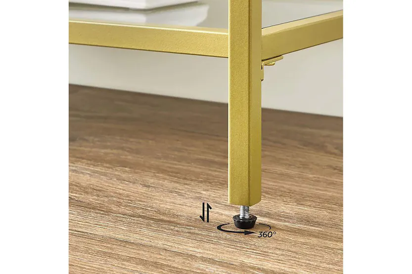 Vasagle 3 Tier Glass Console Sofa Table | Gold Vasagle 3 Tier Glass Console Sofa Table | Gold