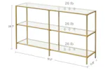 Vasagle 3 Tier Glass Console Sofa Table | Gold Vasagle 3 Tier Glass Console Sofa Table | Gold