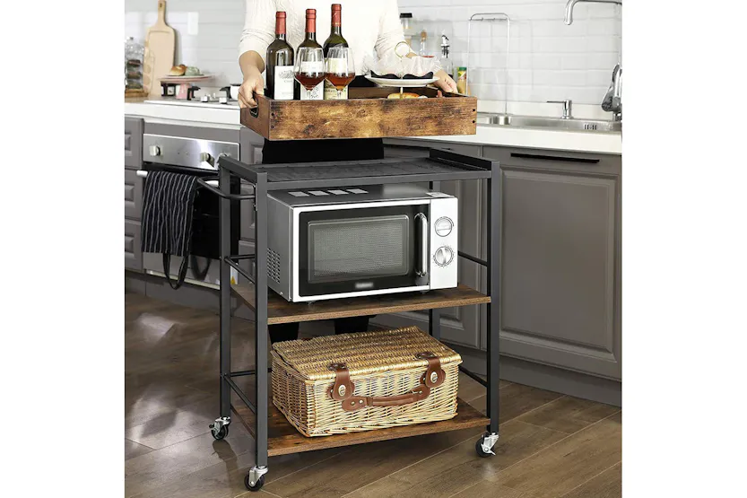 Vasagle Kitchen Serving Cart with Removable Tray | Rustic Brown Vasagle Kitchen Serving Cart with Removable Tray | Rustic Brown