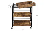 Vasagle Kitchen Serving Cart with Removable Tray | Rustic Brown Vasagle Kitchen Serving Cart with Removable Tray | Rustic Brown