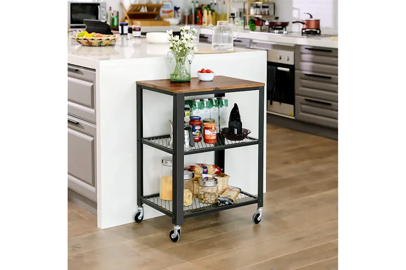 Vasagle Industrial Serving Cart with Shelve | Rustic Brown Vasagle Industrial Serving Cart with Shelve | Rustic Brown
