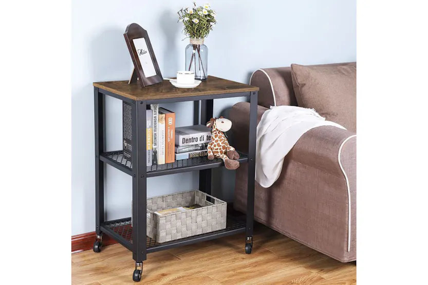 Vasagle Industrial Serving Cart with Shelve | Rustic Brown Vasagle Industrial Serving Cart with Shelve | Rustic Brown