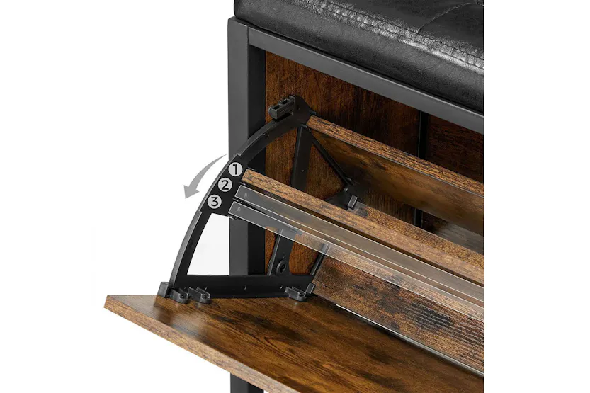 Vasagle Shoe Bench with Flip Door | Rustic Brown & Black Vasagle Shoe Bench with Flip Door | Rustic Brown & Black