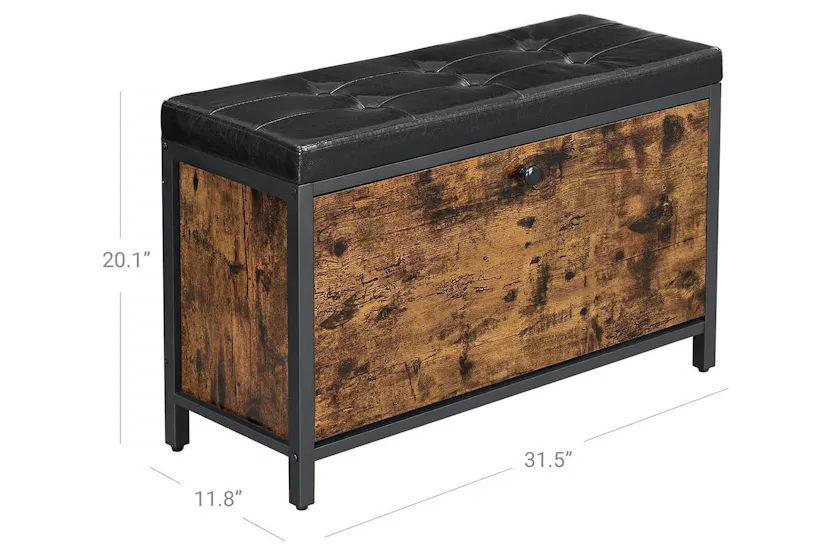 Vasagle Shoe Bench with Flip Door | Rustic Brown & Black Vasagle Shoe Bench with Flip Door | Rustic Brown & Black