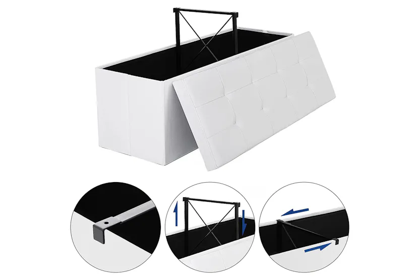 Songmics Flipping Lid Storage Ottoman | White Songmics Flipping Lid Storage Ottoman | White