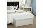 Songmics Flipping Lid Storage Ottoman | White Songmics Flipping Lid Storage Ottoman | White
