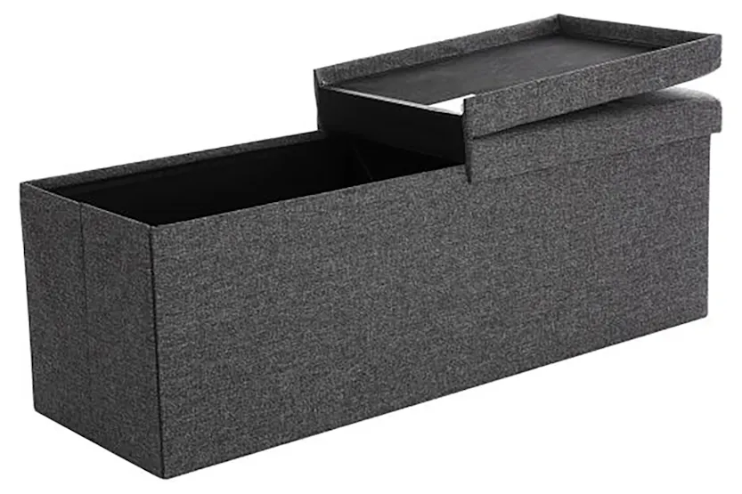 Songmics Folding Storage Ottoman Bench | Dark Gray Songmics Folding Storage Ottoman Bench | Dark Gray
