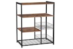 Vasagle Mesh Baskets Kitchen Shelf | Rustic Brown & Matte Black Vasagle Mesh Baskets Kitchen Shelf | Rustic Brown & Matte Black