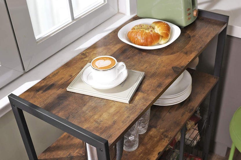 Vasagle Mesh Baskets Kitchen Shelf | Rustic Brown & Matte Black Vasagle Mesh Baskets Kitchen Shelf | Rustic Brown & Matte Black