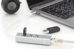 Digitus USB-C 3 Port Hub + Fast Ethernet LAN Adapter | 0.2m