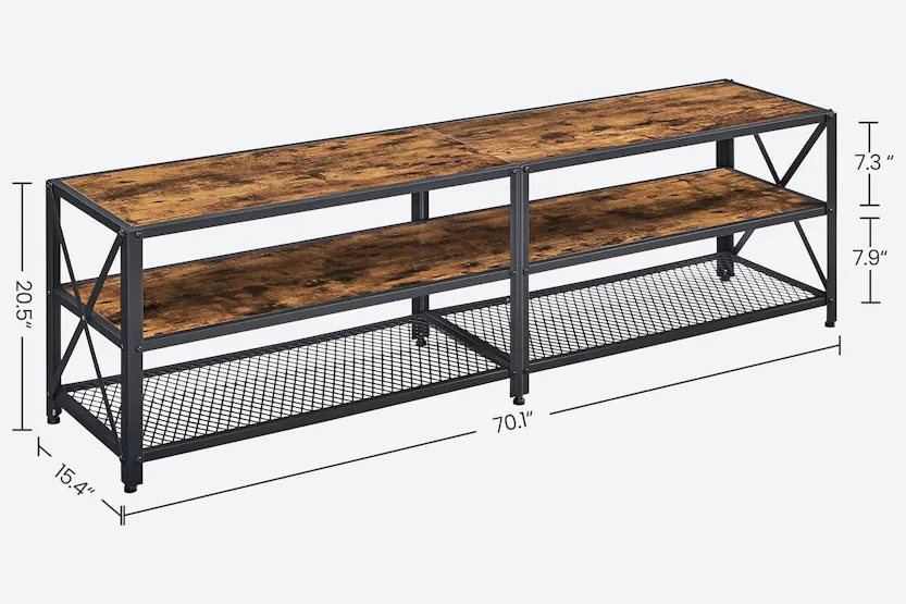 Vasagle Industrial Large TV Console Entertainment Center | Rustic Brown & Black Vasagle Industrial Large TV Console Entertainment Center | Rustic Brown & Black