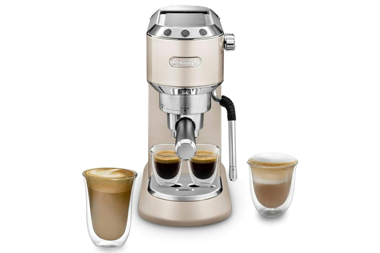 DeLonghi New Dedica Arte Manual Espresso Coffee Maker | EC885.BG | Beige Gold